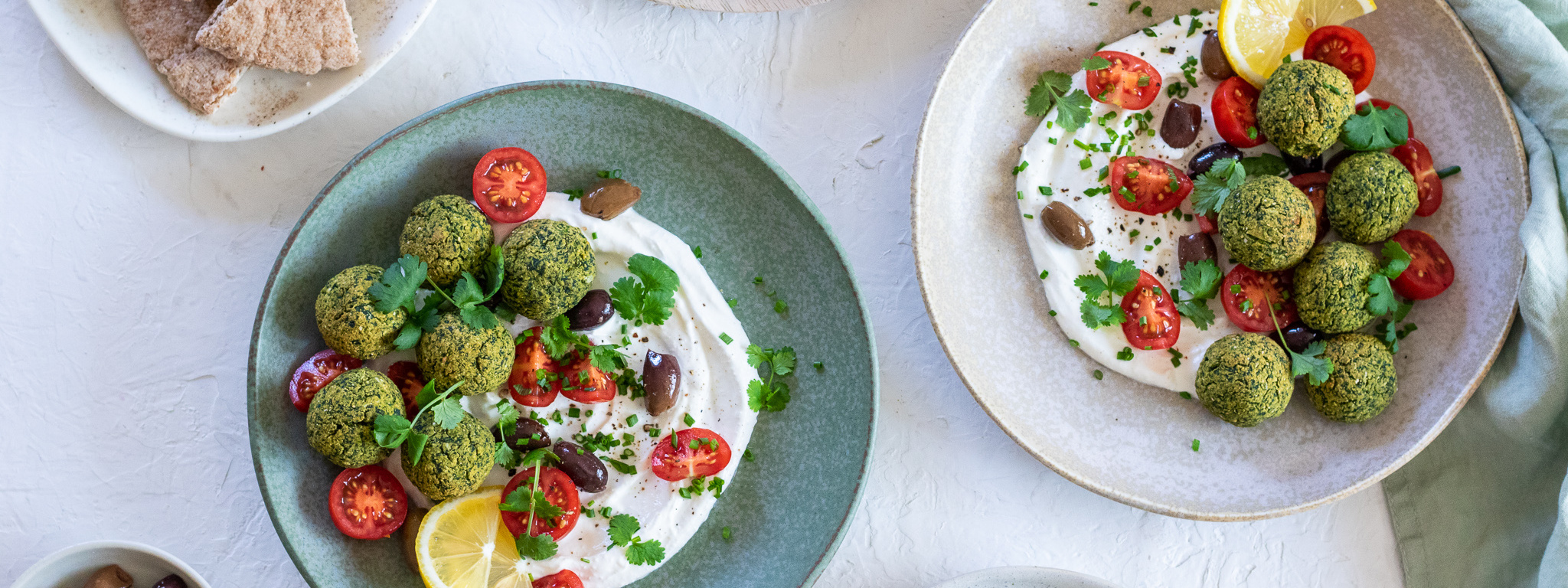 Špenátový falafel s feta krémom